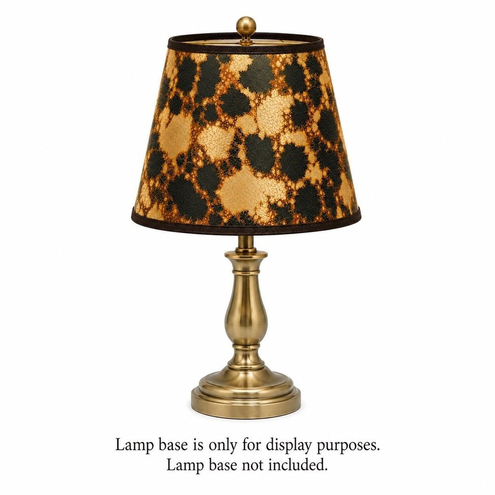Vintage Tortoise Marbled Clip On Mini Lampshade 4" Gold Bronze Black USA Torte